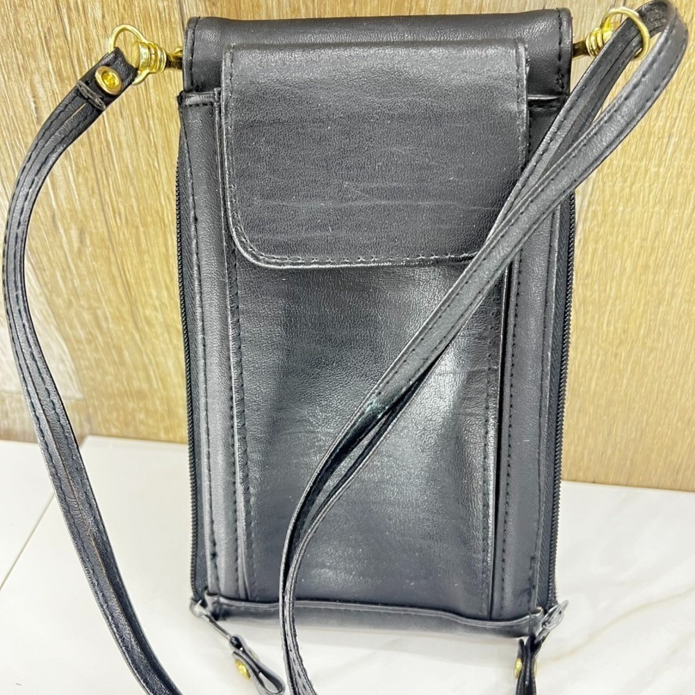 Crossbody Phone Wallet with Card Slots in Black 7.5x4.5" Travel Bag - Picture 3 of 7